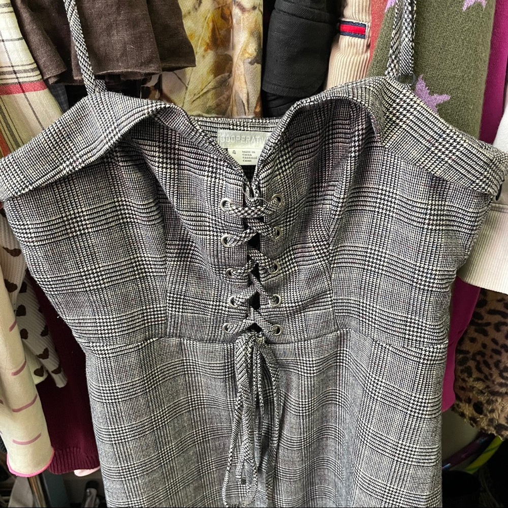 PLAID LACE UP DRESS - Picture 3 of 3
